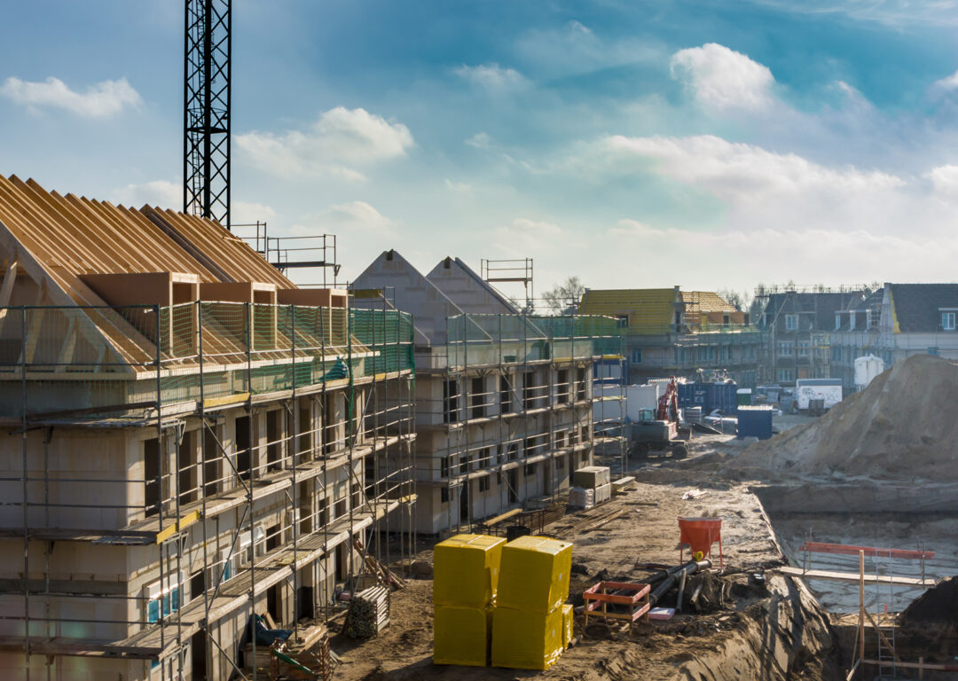Construction site of new homes.